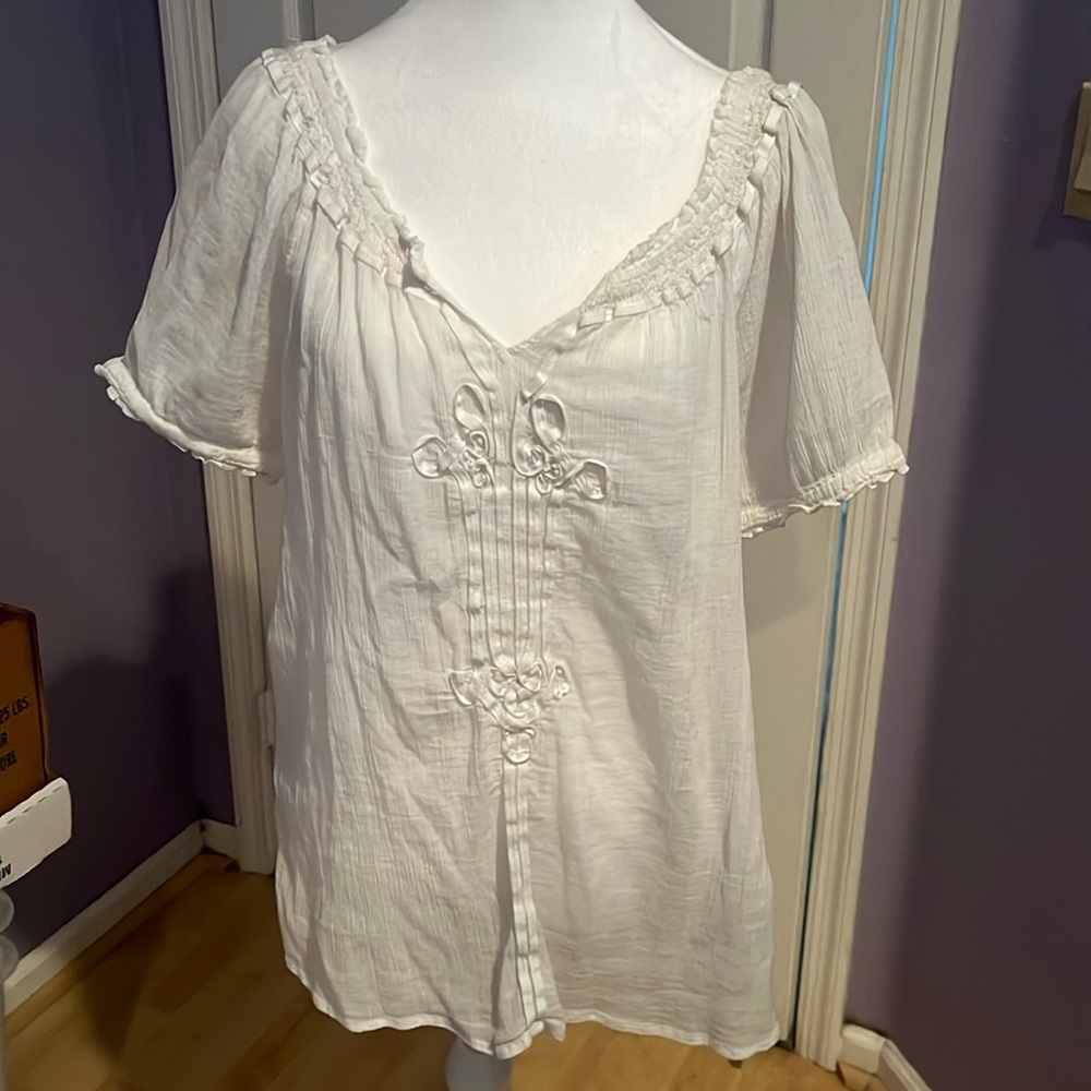 Lucky Brand Gauze Style Top Size L